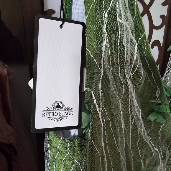 **NWT** RETRO STAGE VINTAGE GREEN 1960S 3D BUTTERFLY MESH SWIMSUIT - Picture 8 of 8